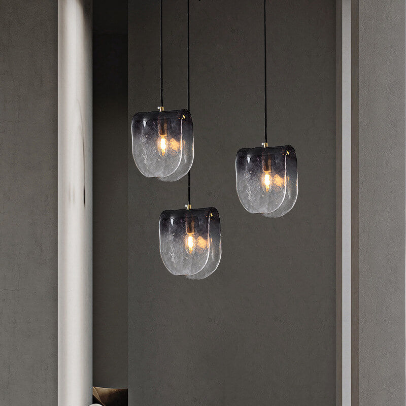 Post-modern Creative Gradient Smoke Gray Glass 1-Light Pendant Light