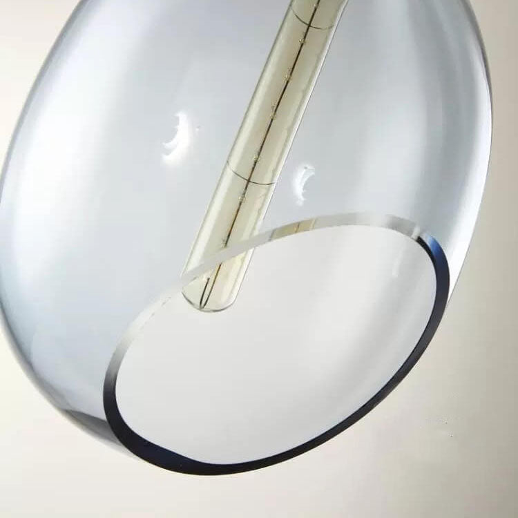 Lampe suspendue à 1 lumière en verre de bouteille ovale minimaliste moderne 