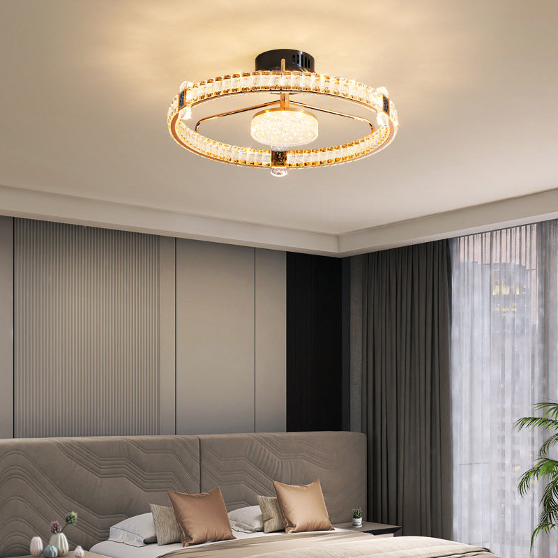 Light Luxury Minimalist Crystal Ring LED Flush Mount Light