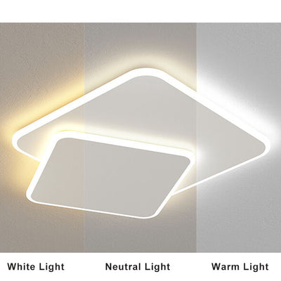 Minimalistische 1-Licht-Zwei-Quadrat-Wechselbare Weiß-LED-Unterputzbeleuchtung 