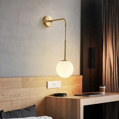 Modern Glass Ball 1-Light Globe Sconce Lamp