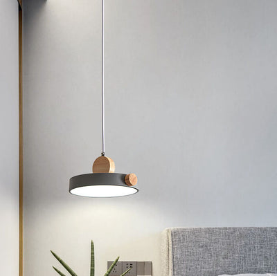 Nordic Minimalist Metal Drum Shape 1-Light LED Pendant Light