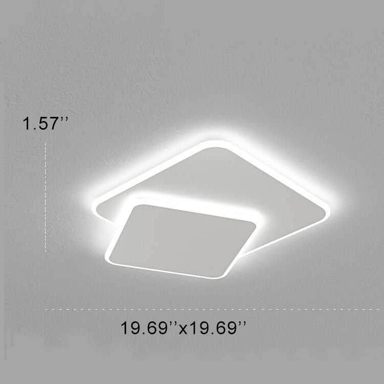 Minimalistische 1-Licht-Zwei-Quadrat-Wechselbare Weiß-LED-Unterputzbeleuchtung 