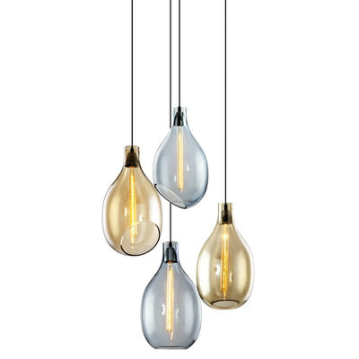 Modern Minimalist Oval Bottle Glass 1-Light Pendant Light