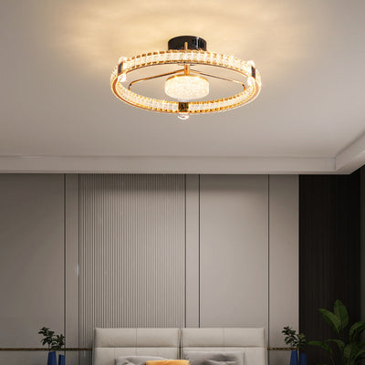 Light Luxury Minimalist Crystal Ring LED Flush Mount Light