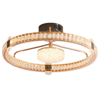 Light Luxury Minimalist Crystal Ring LED Flush Mount Light