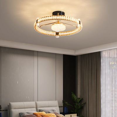 Light Luxury Minimalist Crystal Ring LED Flush Mount Light