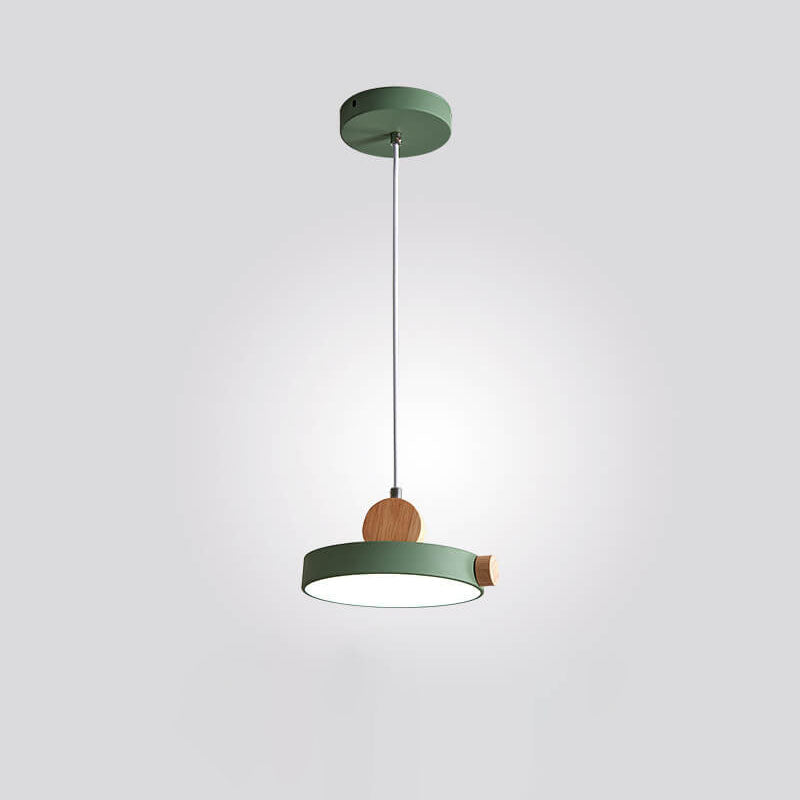 Nordic Minimalist Metal Drum Shape 1-Light LED Pendant Light