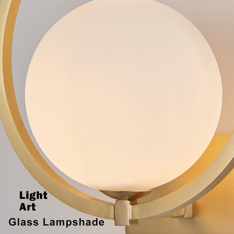 Moderne Kreis-Glaskugel-Wandleuchte mit 1 Licht 