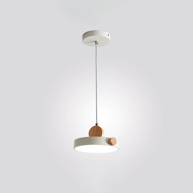 Nordic Minimalist Metal Drum Shape 1-Light LED Pendant Light