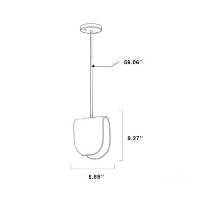 Luminaire suspendu à 1 lumière en verre gris fumé créatif post-moderne 