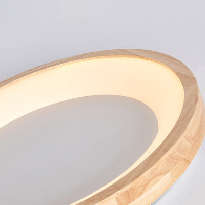 Support de lumière en bois nordique moderne, lampe LED ronde encastrée