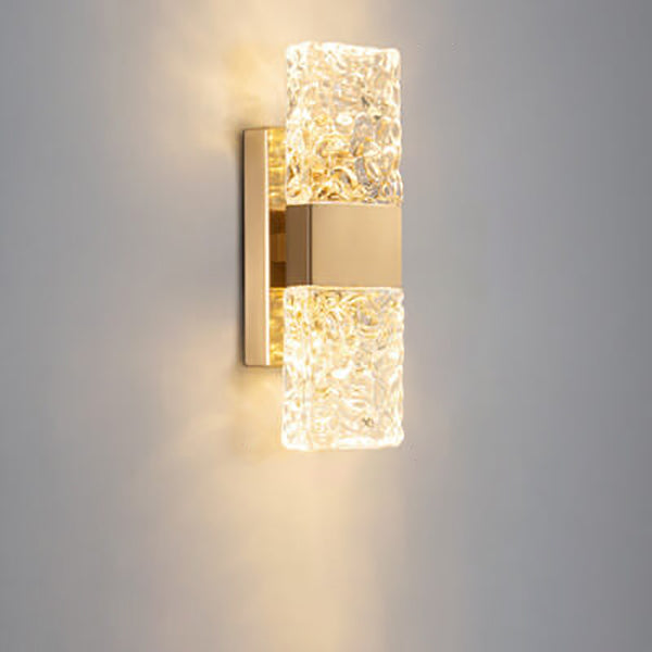 Nordic Light Luxus-Wandleuchte aus gewelltem Kristallglas 