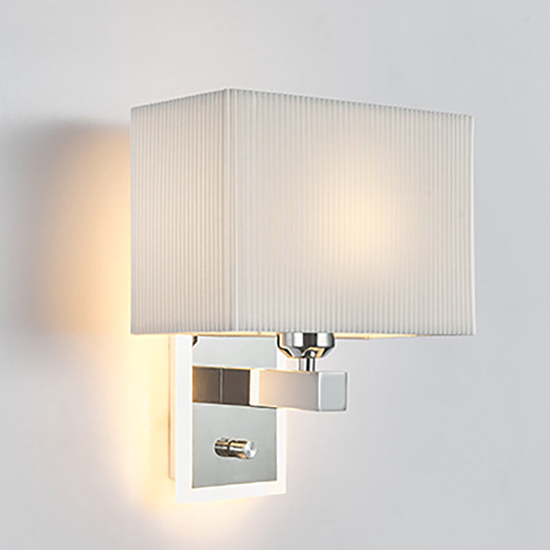 Modern Minimalist Fabric Square Plating 2-Light Wall Sconce Lamp