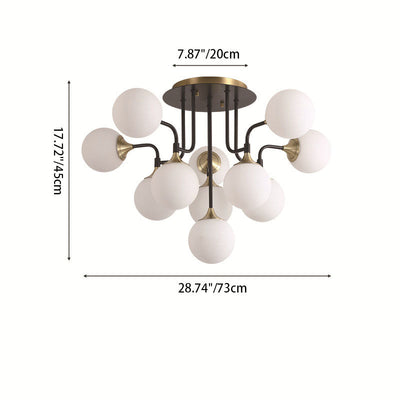 Rustikaler Vintage Kerzenhalter aus schwarzem Eisen mit 8-Licht-Kronleuchter