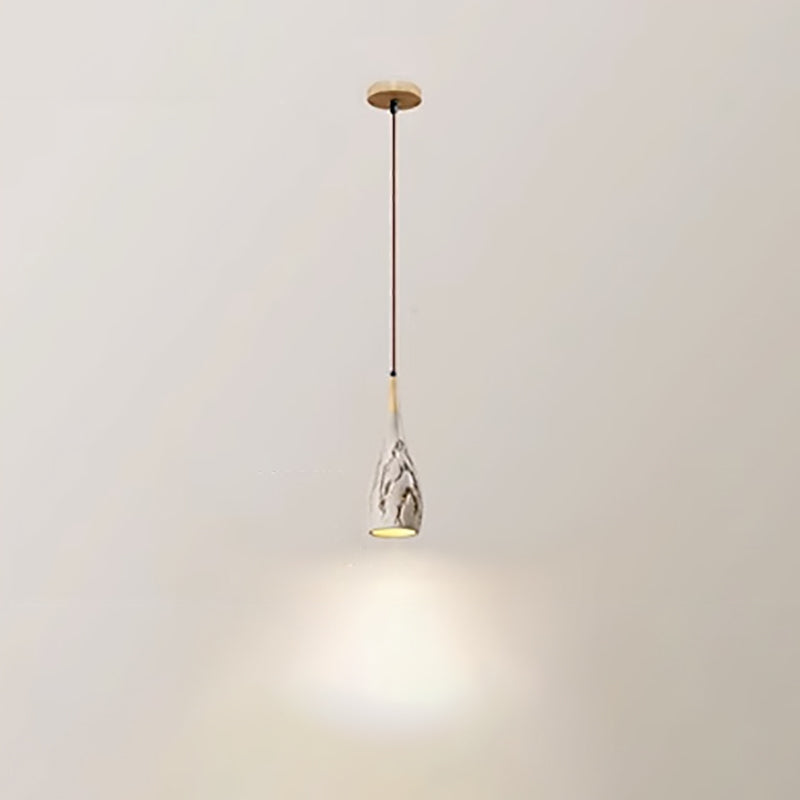 Contemporary Retro Conical High Mixed Clay 1-Light Pendant Light For Bedroom