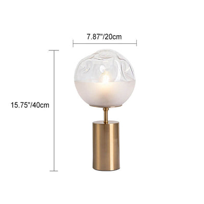 Nordic Light Luxury Frosted Glass Ball Column 1-Light Table Lamp