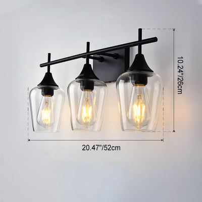 Industrial Simple Wine Glass Iron 2/3 Light Wall Sconce Lamp
