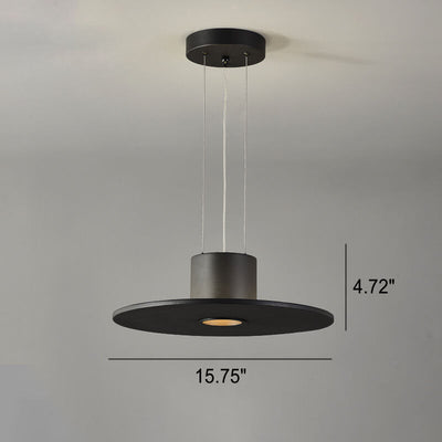 Modern Minimalist Flying Saucer Round Flat Hardware LED Pendant Light