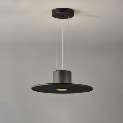 Modern Minimalist Flying Saucer Round Flat Hardware LED Pendant Light