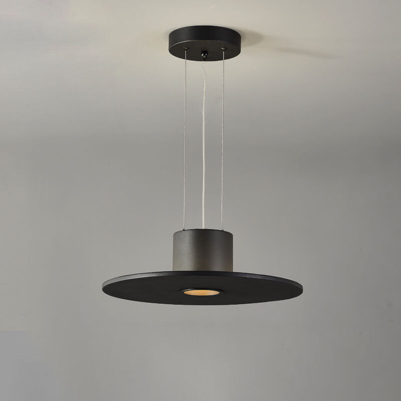 Modern Minimalist Flying Saucer Round Flat Hardware LED Pendant Light