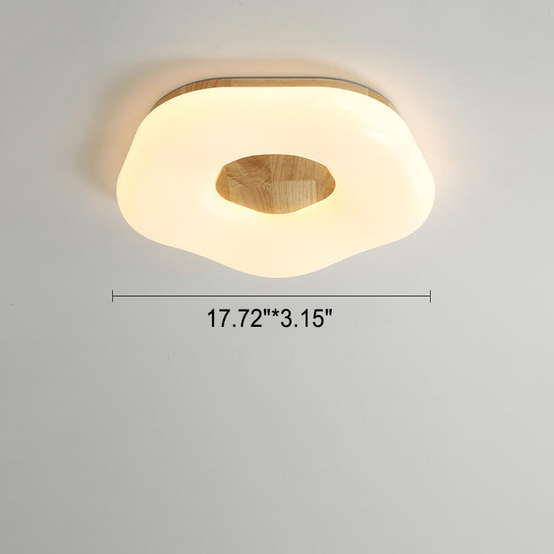 Nordic Minimalist Flower Solid Wood Acrylic LED Flush Mount Light