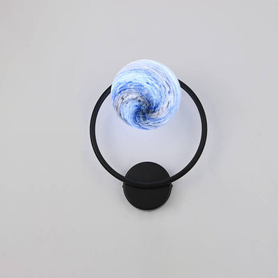 Modern Creative Planet Glass Circle 1-Light Wall Sconce Lamp