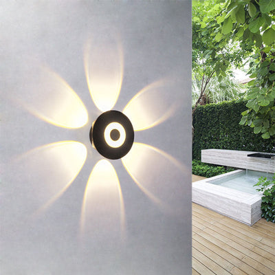 Contemporary Scandinavian Aluminum Round Shade LED Wall Sconce Lamp For Outdoor Patio