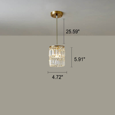 Nordic Postmodern Light Luxury All Copper Crystal 1/3-Light Island Light Kronleuchter