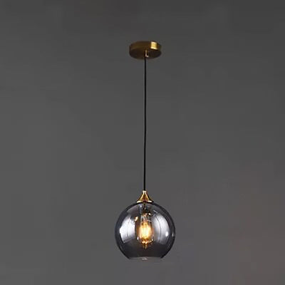 Modern Simplicity Spherical Glass Shade 1-Light Pendant Light For Bedroom