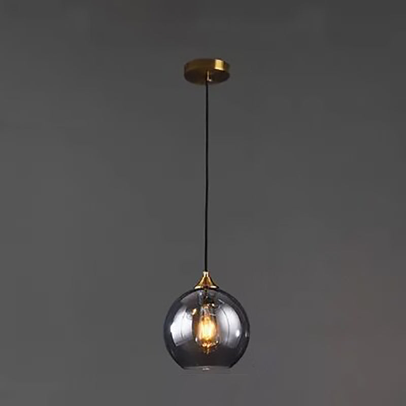 Modern Simplicity Spherical Glass Shade 1-Light Pendant Light For Bedroom