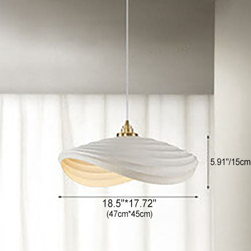 Nordic Vintage Resin Striped Geometric Dome 1-Light Pendant Light