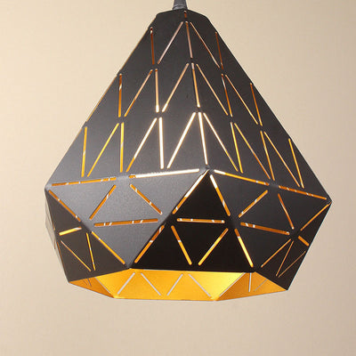 Nordic Simplicity Iron Geometry Triangle 1-Light Pendant Light