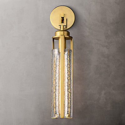 European Light Luxury Metal Glass 1-Light Wall Sconce Lamp