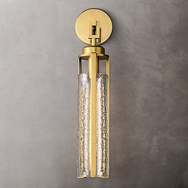 European Light Luxury Metal Glass 1-Light Wall Sconce Lamp