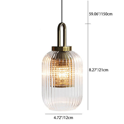 Modern Luxury Lantern Iron Glass 1-Light Pendant Light For Living Room