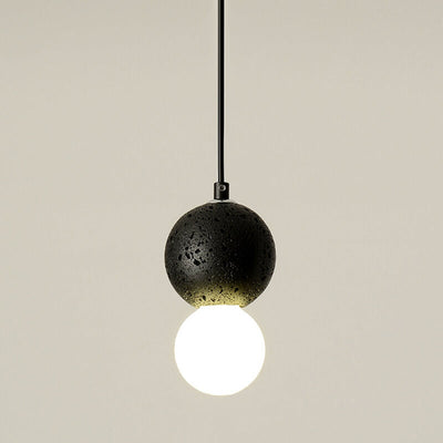 Contemporary Scandinavian Orb Terrazzo 1-Light Pendant Light For Bedroom