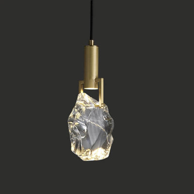 Luminaire suspendu moderne et minimaliste à 1 lumière en cristal Ice Cube 
