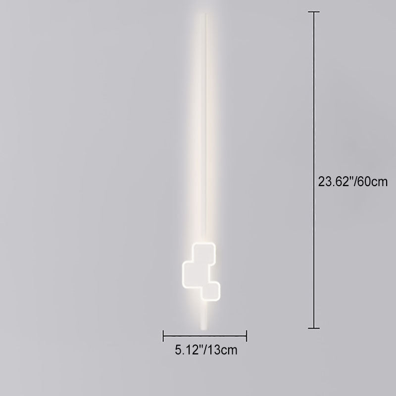 Modern Minimalist Iron Aluminum Long Strip LED Wall Sconce Lamp For Living Room