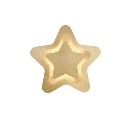 Nordic Luxury Brass Star Shape LED Wall Sconce Lamp