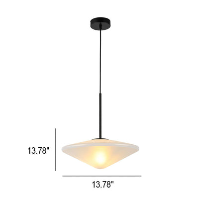 Nordic Light Luxe Lait Blanc Verre Triangle Rond 1 Lumière Suspension 