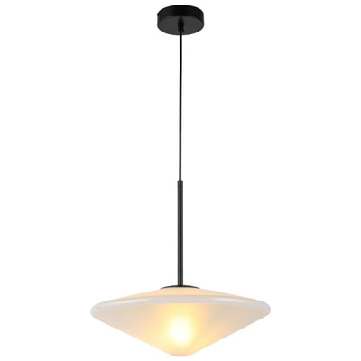 Nordic Light Luxe Lait Blanc Verre Triangle Rond 1 Lumière Suspension 