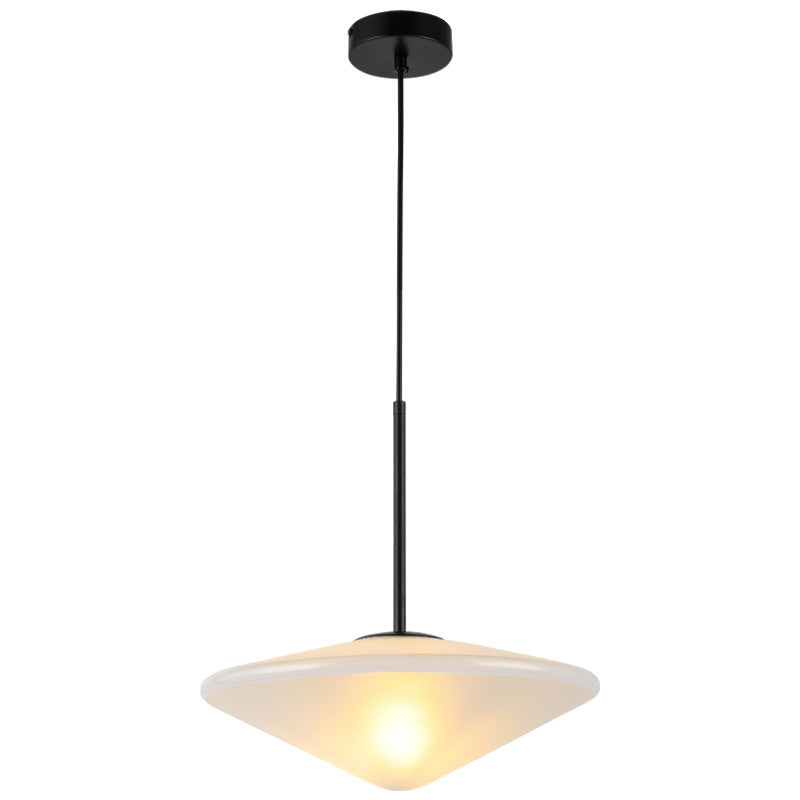 Nordic Light Luxe Lait Blanc Verre Triangle Rond 1 Lumière Suspension 