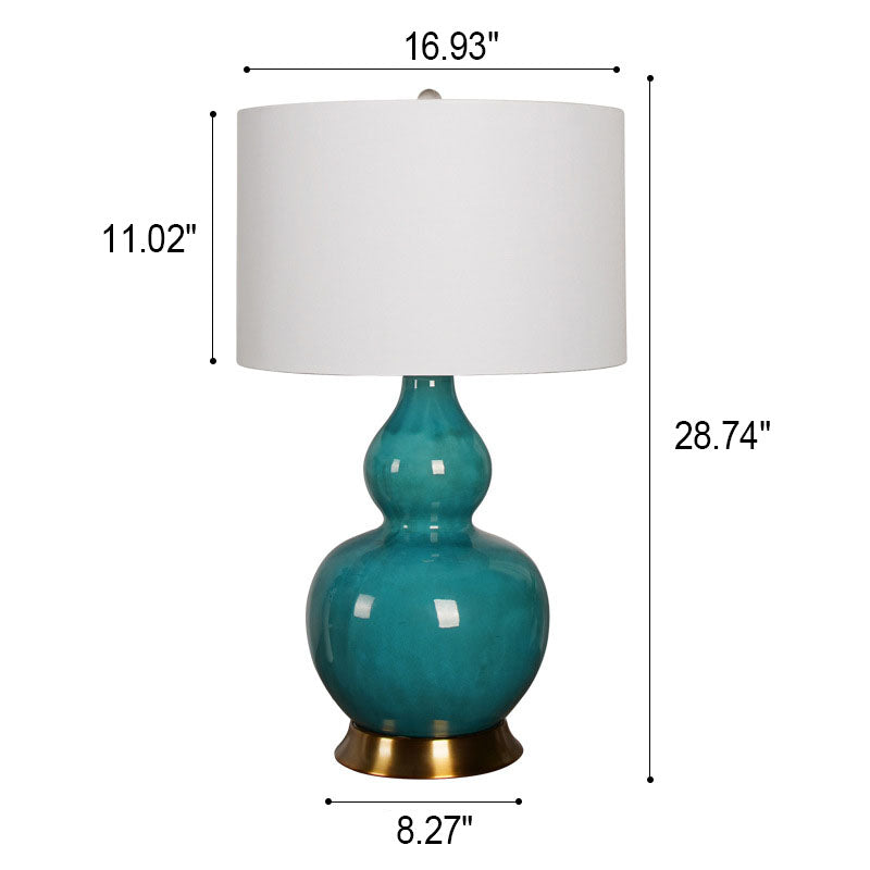 Lampe de table moderne en céramique à 1 lumière en tissu de luxe vert 