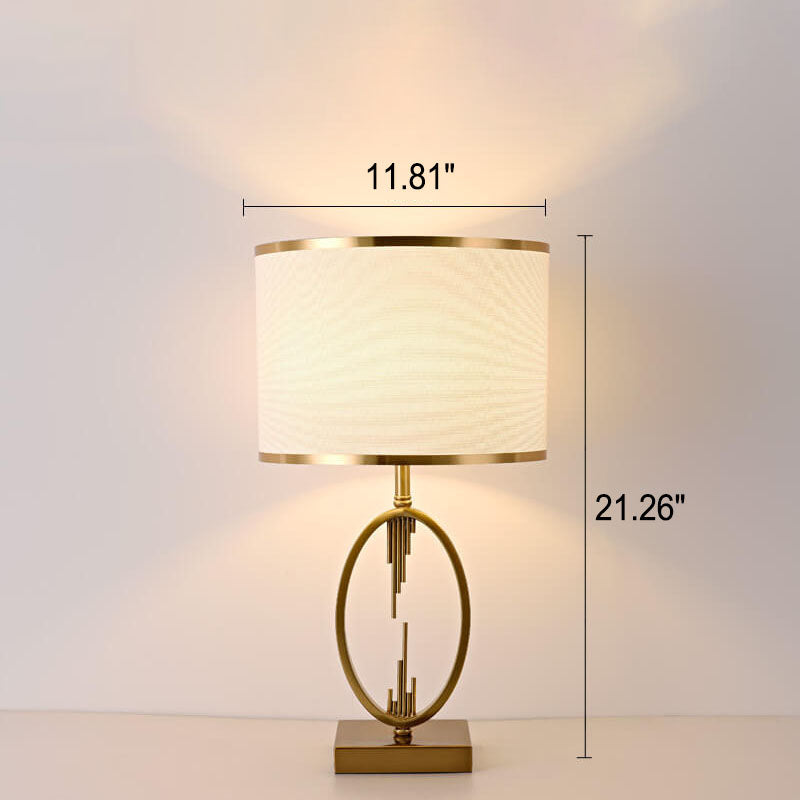 Modern Minimalist Imitation Copper Cloth 1-Light Table Lamp