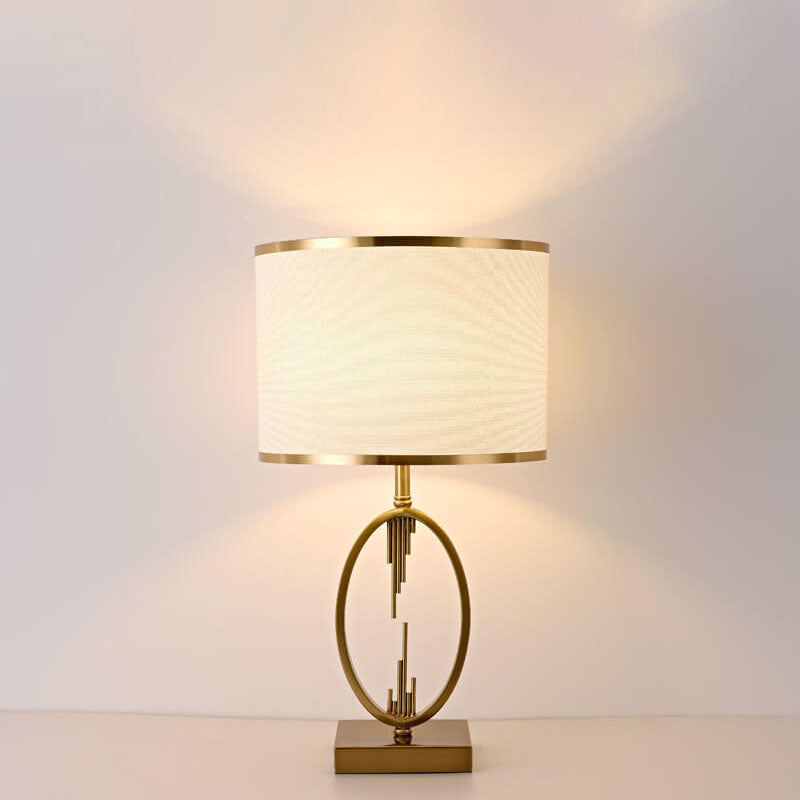 Modern Minimalist Imitation Copper Cloth 1-Light Table Lamp