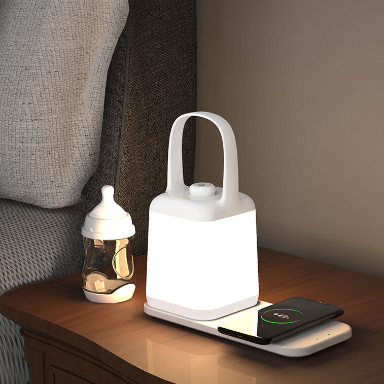 Creative Square Jar Portable ABS Wireless wiederaufladbare LED-Nachtlicht-Tischlampe