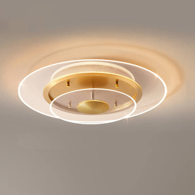 Modern Light Luxury Round Acrylic Gold LED Flush Mount Ceiling Light