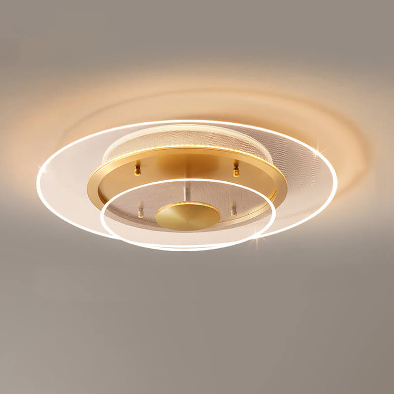 Plafonnier LED encastré en acrylique rond de luxe, lumière moderne, doré 