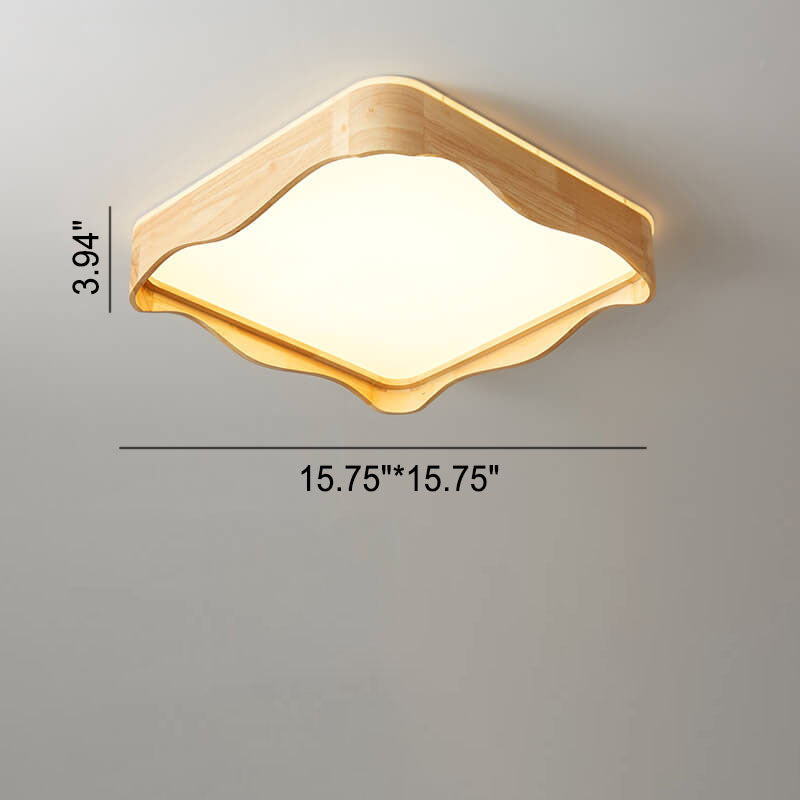 Moderne rechteckige Gummibaum-Acryl-LED-Unterputzbeleuchtung mit minimaler Welle